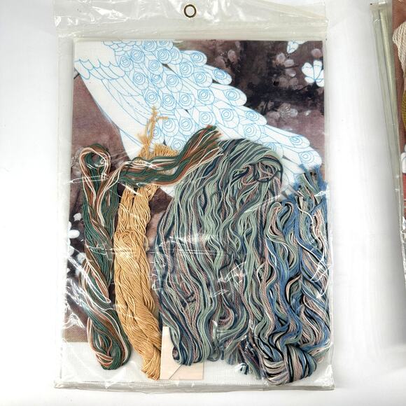 Bundle of 3 Elsa Williams Crewel Embroidery Kits – Peacock, Roses, Still Life - Picture 3 of 7